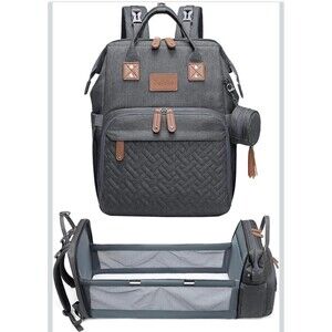 Baby Diaper Bag Backpack Changing Station Waterproof Lots of Compartments Grey